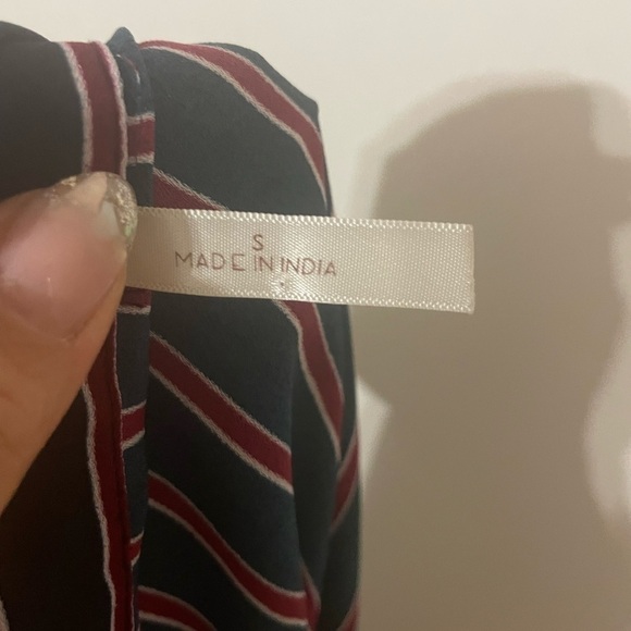 Moon Orchid Navy blue and red striped tie up crop top size Small - Picture 7 of 7